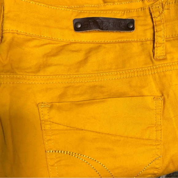 Sun Rise women’s pant low rise skinny five pockets front zip buttons yellow.11 - Picture 4 of 4